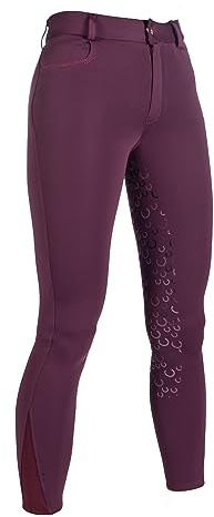 HKM Alva C. Full Silicona Pantalones de Montar, Lila Oscuro, 164 para Niñas