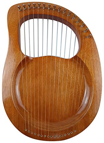 Leier Harfe, 16 Metallsaiten, Mahagoni-Lyra-Harfe, mit Stimmschlüssel, Plektrum, Saiten, Lyra, einfach zu bedienen, für Musikliebhaber, Anfänger, Kinder und Erwachsene (Color : Retro color A)