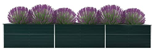 CIADAZ Garten-Hochbeet, Pflanzkübel, Kräuterbeet, Hochbeete-kit, Schneckenzaun, Pflanztrog, Pflanzgefäße, Pflanzfolie Für Hochbeet,Teichbecken, Verzinkter Stahl 480x80x45 cm Grün