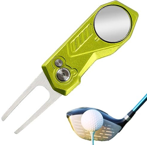 WOTEG Golf Pitchgabel,Zusammenklappbares tragbares Werkzeug für die Reparatur von Golf-Divots - Damen-Golfspielgeräte für Golfclub, Golf-Trainingsgelände, Golfplatz, Golfwettbewerb