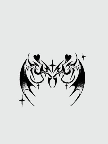 Little Devil Wings Juice Plant Ink Waterproof Semi-Permanent And Lasting 2 Weeks Temporary Tattoo Sticker Flower Arm Personalization