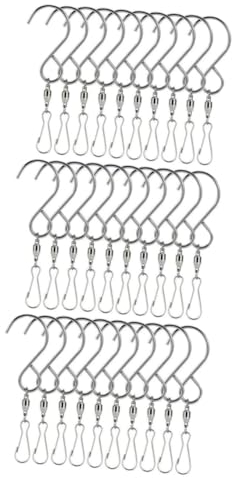 BESPORTBLE 30stücke Drehbare Haken Für Windspiele Und Pflanzen Rostfreier Edelstahl Form Hängemontage Für Blumenampeln Und Dekoration Tragkraft