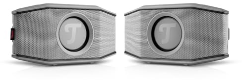 Teufel ROCKSTER GO 2 Stereo Set Bluetooth Speaker, Wasserdicht IP67 | Tragbarer Lautsprecher für draußen, mit langer Akkulaufzeit (28 h), Wireless Musikstreaming, USB Soundcard, Outdoor - grau