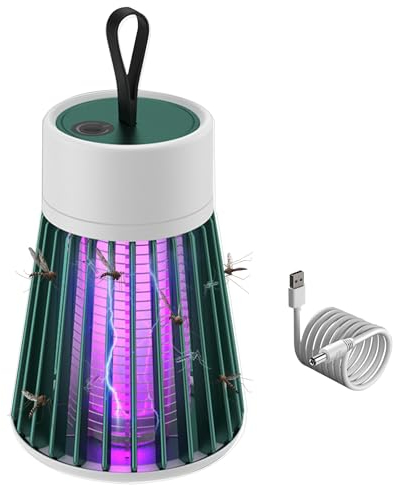Insetticida elettrico, lampada da campeggio, zanzare, batteria ricaricabile USB, per insetti (ricarica USB, verde)