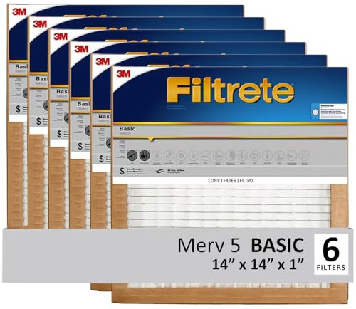 Filtrete 3M MERV 5 HVAC AC Ofenfilter Ersatz, 35,1 x 35,1 x 2,2 cm, 6er-Pack (tatsächliche Größe 35,1 x 35,1 x 2,2 cm)
