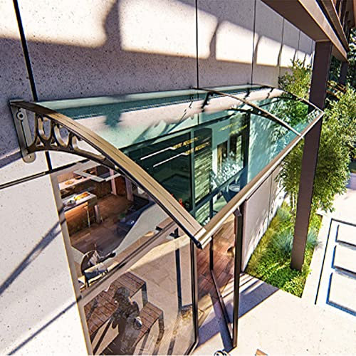 Türvordach für den Außenbereich,Haustürvordach,Markise,Türmarkise,Schutz,Polycarbonat,wasserdicht,Fenstermarkise,Terrassenüberdachung,Sonnenschutz,Regenschutz,Fensterbehandlungen (100 x 250cm,100cm)