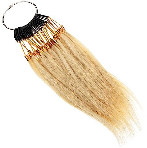 WOONEKY Echthaarperücke Mit Haarproben Für Färbungstests Glattes Haar Farbdiagramm Für Friseursalons Wiederverwendbar Leicht Zu Öffnend