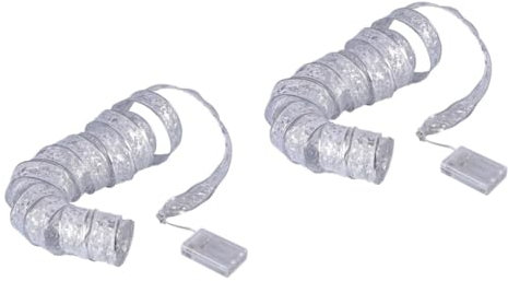 PRETYZOOM 2 Stück Schnur Leuchtender Anhänger Weihnachtsband Lichterketten Weihnachtsbeleuchtung Goldene Weihnachtsdekorationen Weihnachtsbaumgirlande Bunte Luftschlangen Pvc Weiß