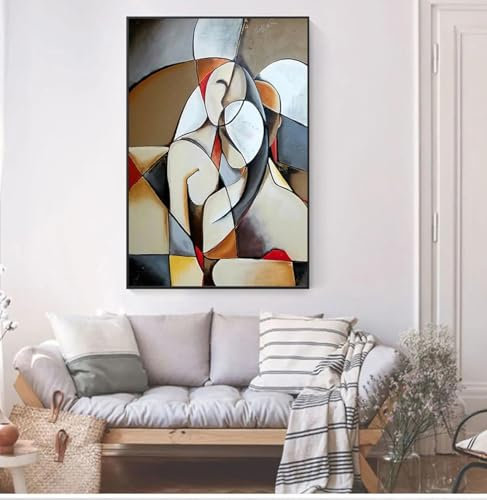 NXMYDBD Abstrakte Träumende Frau von Picasso, berühmte Kunstwerke für Wohnzimmer, Heimdekoration, Bilder, HD-Leinwandgemälde, Wandplakat, 60 x 80 cm (24 x 31 Zoll), ungerahmt