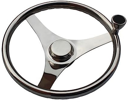3-Speichen-Sportlenkrad, Yachtlenkrad Aus Edelstahl 316, FRP-Fischerboot-Schnellbootruder, Schiffshardware Für Boote(15.5 inches)