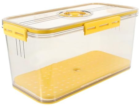 SHOWERORO Large Crisper Box Lid Bread Container Airtight Bread Bin Timing Recording Food Storage Bowls Lids