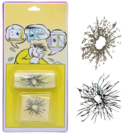 Eoixuqba 10 Pegatinas para Ventana con Agujero de para Ventanas, Agujeros de para Coche, Pantalla Rota, Agujero de Falso,