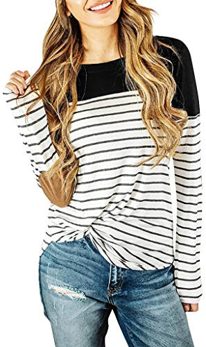 Stillshirt Umstandstop T-Shirt Langarm Umstandsshirt Rundhals Stilltop Baumwolle Schwangerschaft Umstandsbluse Schwangere Tunika zum Stillen Umstandsmode Nursing T-Shirt Stilloberteile Mama (Black, S)