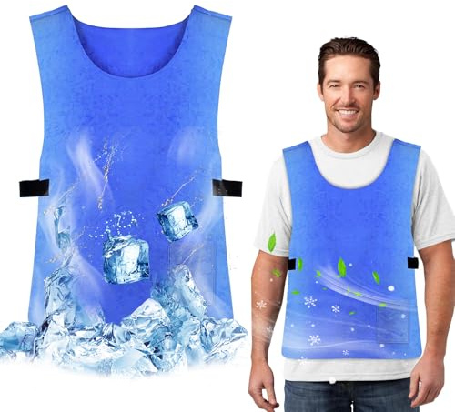 YIK TUNG Giubbotto di ghiaccio, gilet refrigerante, regolabile, gilet freddo, estivo, resistente al calore, per il raffreddamento istantaneo, in PVA, impermeabile, gilet da lavoro per uomini e donne