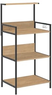 HOGAR24 ES - Mueble estantería Estilo Industrial, para cafetera o microondas, 3 Niveles con estantes, melamina safir y Estructura de Acero Negro. 128x63x48 cm