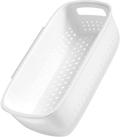 IMIKEYA Scolapasta Doppio da Cucina con Rimovibile e Design Salvaspazio Parete Cestino per Lavare Frutta e Verdura Bianco Riutilizzabile e Facile da Pulire