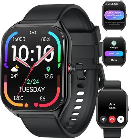 Fempoin Smart Watch per uomo e donna, oltre 100 modalità sportive, monitoraggio della frequenza cardiaca e del sonno, contapassi, smartwatch per Android iOS, smartwatch (rispondere/effettuare chiamate