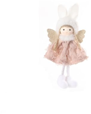Green Lily Christmas Angel Hanging Ornament Angel with Cute Doll Christmas Tree Decoration Heater Mushrooms with Table (A, 18 x 9 cm)