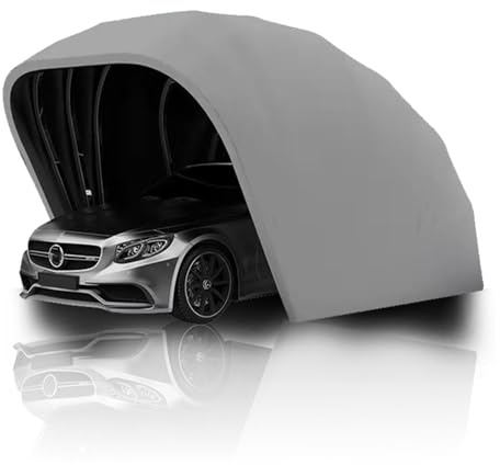 Cochera manual para coches y SUV, refugio resistente a todo tipo de clima con protector solar y protección contra la lluvia, ideal para uso en jardín al aire libre