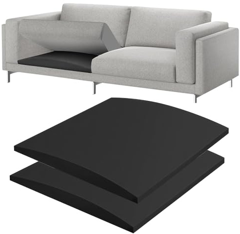 2 cojines de sofá para asiento caído, espuma de reparación de sofá de 50 x 50 cm, asiento de muebles, reparación de hundimiento, arena de esponja curvada de alta densidad, llena de elasticidad, para