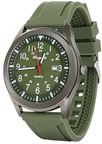 APXEL Montre Bracelet Unisexe, Montre Homme, Analog Quartz Montres avec Date et Silicone Band, Cadeaux pour Hommes