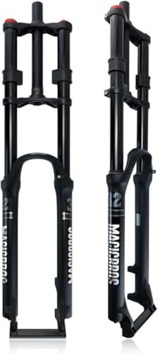 CUCKQUIC MTB-Fahrrad-Federgabel, Doppelschulter, 160 mm Federweg, 1-1/8 Zoll, Downhill-Scheibenbremse, kompatibel mit 26-Zoll-, 27,5-Zoll- und 29-Zoll-Rädern A,29in