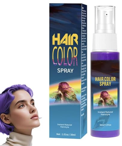 Lila Temporäres Haarfarbspray, Haarspray Lila Auswaschbar Kinder, Sofortige Haarfarbe Alternative für Erwachsene und Kinder, Waschbar und Nicht Klebrig, Halloween, für Kostüm, Party Make up (#08)