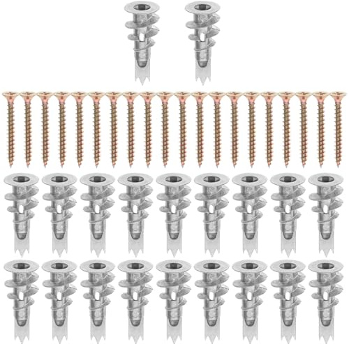 OATIPHO Set da 20 Ancoraggi per Cartongesso con Viti Autofilettanti 13x42mm, Tasselli a Vite per Pareti Cave, Kit per Fissaggi Rapidi di Lampadari, Specchi, Mensole e Tende