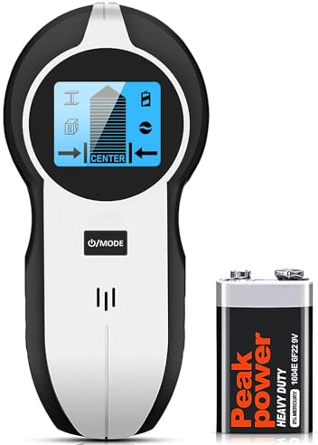 Détecteur Mural 5 en 1 Amélioré, Detecteur de Metaux, Scanner Électronique avec Batterie pour Bois, Métaux, Câbles CA, Tuyaux Métalliques, LCD HD, Alarme Sonore, Bleu