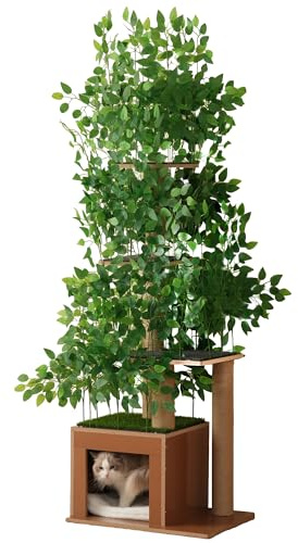 BTM 190 cm Kratzbaum Hoch Stabil mit Höhle & 4 Plattformen, Aktivitätskratzbäume Haustiersicheres Material