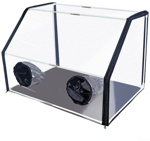 Tente de culture champignon avec observation transparente, boîte à air fixe pour mycologie et culture, cabine d'inoculation avec ports de manchon réglables, portable (60 x 40 x 40 cm)