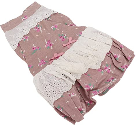 Pwshymi Dog Bowknot Blomklänning Söt Pet Klänning för Sommarfester Bröllopsevenemang Bomull för små Hundar Katter (L)
