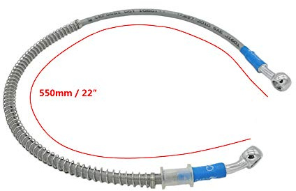 550mm 55cm S SYUU Universal Motorrad Bremsschlauch Geflochtener Hydraulikstahl Stärken Bremskupplungsöl Schlauchleitung Fahren kompatibel mit Pit Dirt Bike Enduro Motocross Street Bikes Sport Bikes