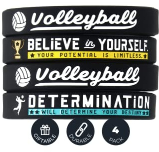 Inkstone Volleyball Silicone Bracelets with Motivational Sports Quotes Rubber Wristbands