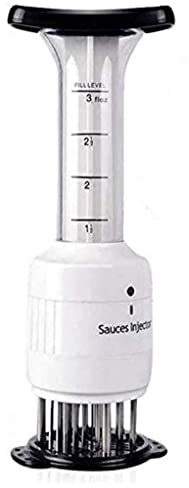 Lgraka Sauceninjektor und Fleischklopfer 2 in 1, Multifunktionsgeschmack Gewürz Marinade Spritze mit Ultra scharfer Edelstahlnadel für Fleischsteak Rindfleisch Truthahn Schweinefleisch Fisch