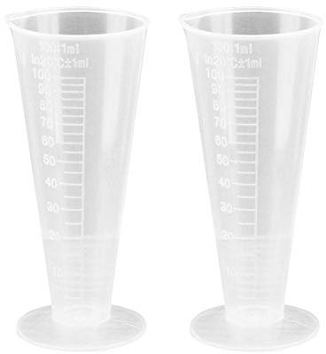 2pcs Kitchen Laboratory Plastic Measurement Beaker Measuring Cup 100ml