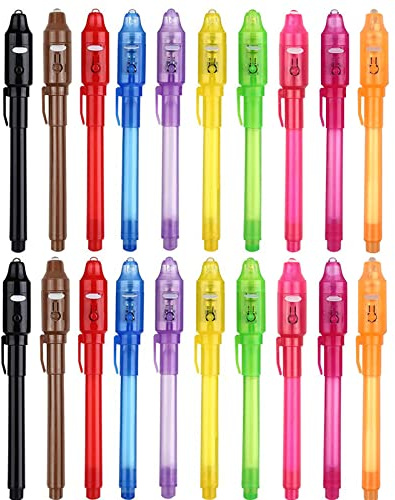 XDISHYN stylo à encre invisible dernier stylo espion avec marqueur d'espion magique à lumière UV (20pcs)