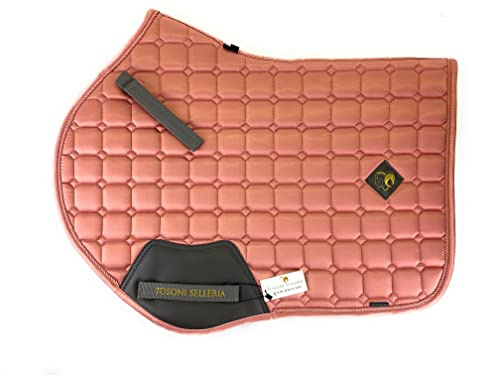 Tosoni Selleria, Springen Schabracke Luxury, Weiche und Widerstandsfähige Schabracke, Unverzichtbar, um das Pferd vor Traumata und Übermäßigen Stößen zu Schützen, Nüchtern und Elegant (Rosa)