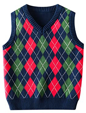 KID1234 Boys Jumper Kids Knit Vest Cotton Knitwear Sleeveless Sweater Pullover 4-14 Years Kids Clothes Red