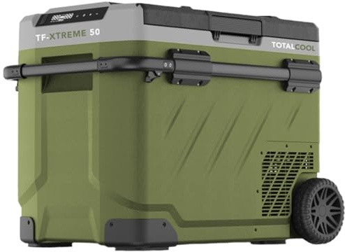 Totalcool TF-Xtreme 50 Grun | 12/24 Volt tragbarer Kühlschrank mit Gefrierfach | App-gesteuerte Kühlbox für Camping, Wohnwagen, Wohnmobil, Van-Life-Picknick, Off-Grid, Angeln