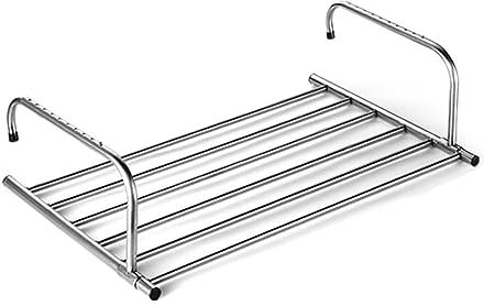 Taka Neko Tendedero de balcón, Percha de Acero Inoxidable Plegable telescópica Ajustable Capaz de soportar 25KG Adecuado para barandillas de balcón Interior y Otros Lugares Que se Pueden enganchar,A