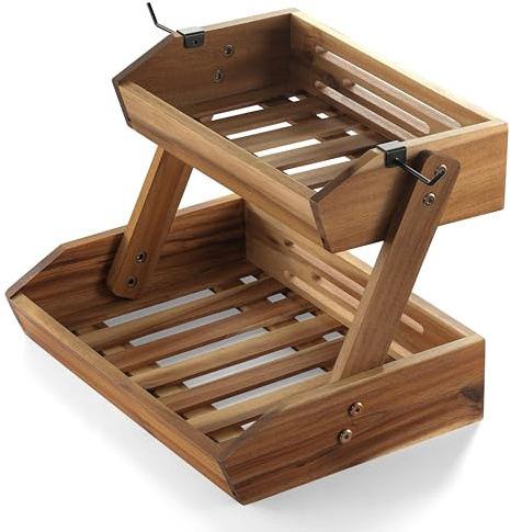 NAGAWOOD Fruit Basket, Fruit Bowl, 2 Tier Fruit Basket, Fruit Stand Storage Holder, Multipurpose/Large Capacity for Fruit, Vegetables, Bread Storage and Home Kitchen, NGFB#1