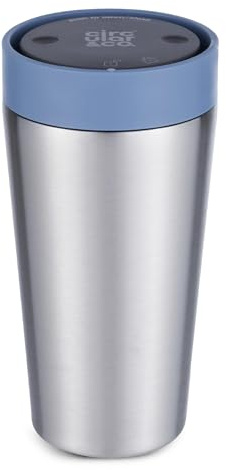 Circular & Co Thermal Stainless Steel Travel Mug - 12oz/340ml - Insulated Reusable Coffee Cup - 100% Leakproof & Lockable - 6 Hours Hot/Cold - Push Top, One Hand Open, (Previous Generation)
