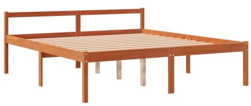 vidaXL Seniorenbett Wachsbraun 160x200 cm Massivholz Kiefer