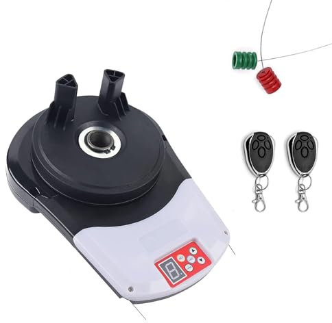 Hydravex Motor AutomáTico De Puerta Plana con 2 Mandos A Distancia, Motor De Puerta Enrollable De Garaje, Abridor De Puerta, Persiana Enrollable, Motor Incorporado