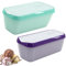Lot de 2 bacs à glace, pour crème glacée, 1,5 l, avec couvercle, en plastique, sans BPA, de qualité alimentaire