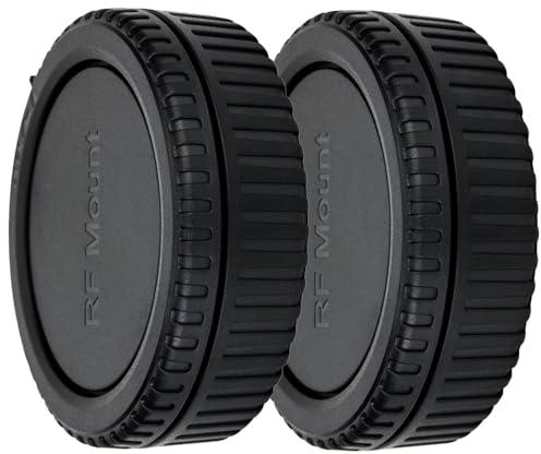 (2 Pack) JJC Bouchon de Protection Frontal + Protège-Objectif Arrière pour Canon EOS R Ra RP R3 R5 R5c R6 R6II R7 R8 R10 R50 R100 RF Appareil Photo Hybride & RF Objectif