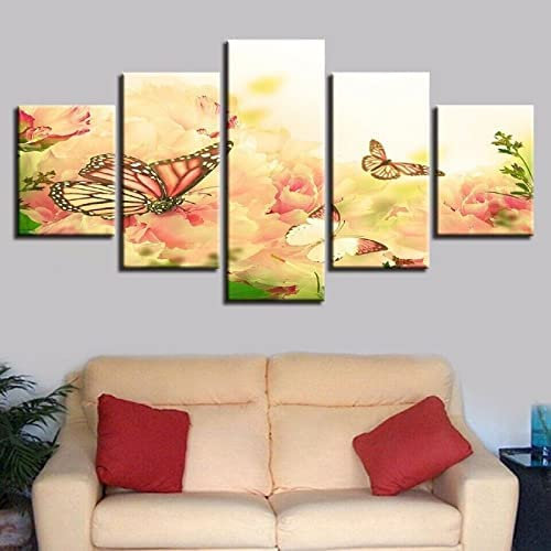Bilder 5 Teilig Leinwandbilder Leinwanddrucke 5 Stücke Leinwand Schöne Stiefmütterchen Hd Drucke Kunstdruck Wandbilder Moderne Wohnzimmer Wohnkultu Poster 150 X 100 Cm -2M6X-C1J3-