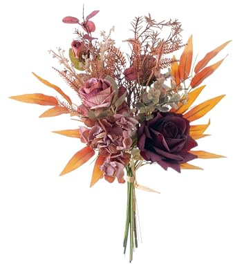 Weldomcor rosor konstgjorda blommor, sidenros konstgjorda blommor som äkta utseende konstgjorda växter för gör-det-själv bröllop bukett hem trädgård fest hotell kontor dekor bord mittstycken, vinröd