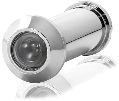 Polished Chrome Door Viewer,180° Wide Angle Spy Hole,Security Peephole for Front Doors,Elegant Design for Maximum Safety and Privacy,Easy Installation,Clear View Ensuring,35mm to a Maximum of 50mm